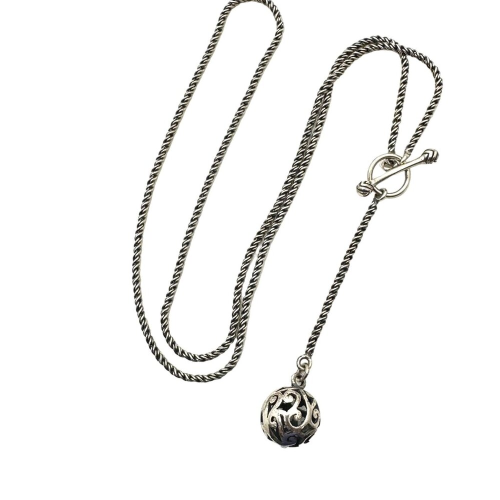 SILPADA Womens Necklace Sterling SIlver Ball Pendant N1619 Simple Delight